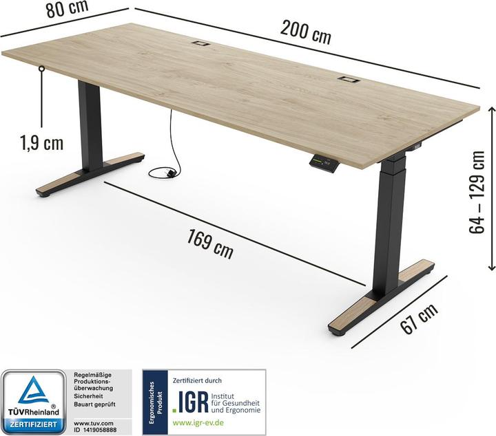 Produktbild Yaasa Desk Expert (200 x 80 cm)