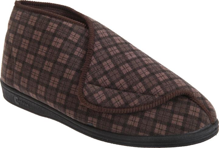 Comfylux James Hausschuhe mit Klettverschluss kariert