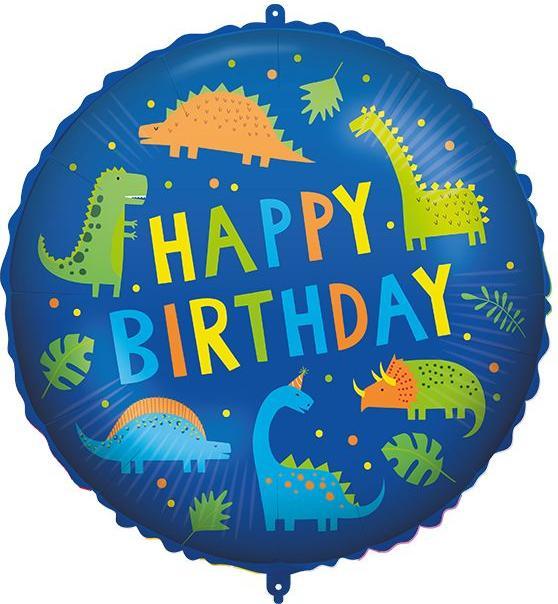 Produktbild Magni Procos 92427 - Happy Birthday Dino Folienballon, Größe 46 cm, Helium, Ballon, Dinosaurier, Geburtsta