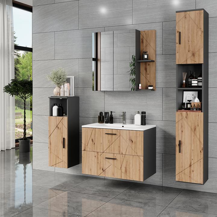 Produktbild Vichy Badmöbel-Set Irma, Anthrazit/Artisan, 3 Teile