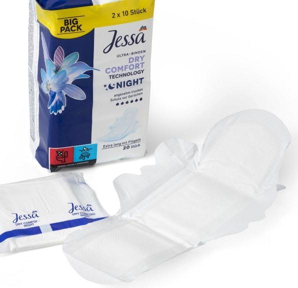dm Jessa Ultra-Binden Dry Comfort Night (Damenbinden)