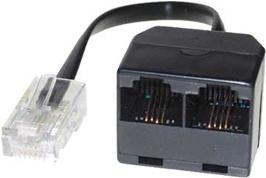 Produktbild Tecline ISDN Verteiler, 2-fach, 1 x RJ45 St/2x RJ45 (8P8C) Bu, 10 cm Kabel Zum Anschluss von 2 ISDN-Gerät...