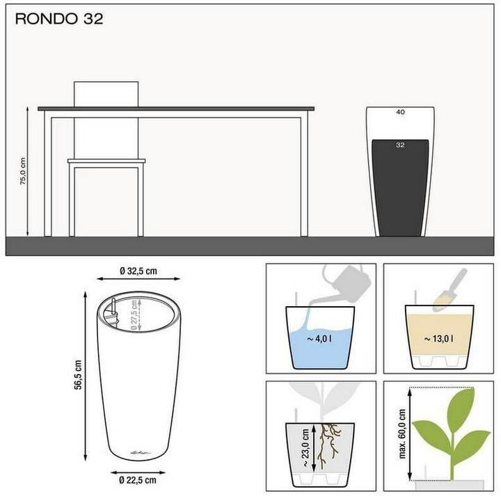 Actual product image Lechuza RONDO Premium. (32.50 cm)