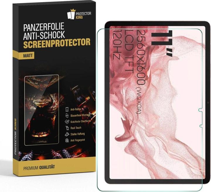 Actual product image Protectorking 2x Panzerfolie Anti-Shock matt entspiegelt (2 Piece, Galaxy Tab S8)
