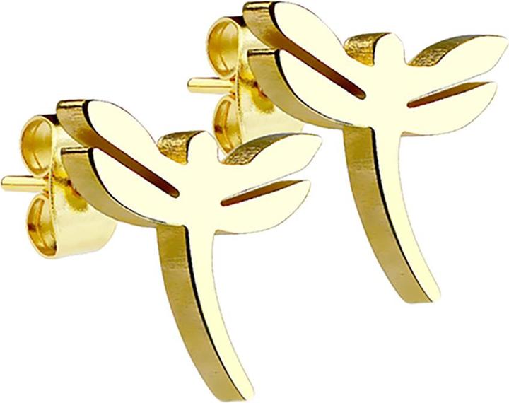 Star Piercing Ohrstecker Grosslibelle vergoldet (ohne Messing, Chirurgenstahl 316L)