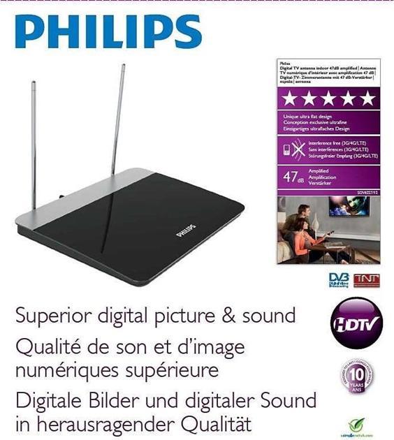 Image du produit Philips Antenne DVB-T d'intérieur SDV6227/12 (Antenne d'intérieur, 47 dB, UKW / MW / LW, DVB-T / -T2)