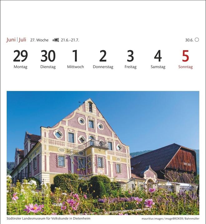 Immagine prodotto Harenberg Südtirol Sehnsuchtskalender 2026 - Wochenkalender mit 53 Postkarten (Copertina rigida, Tedesco)