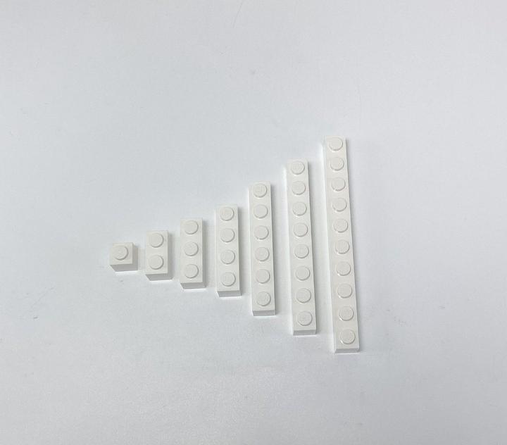 Actual product image LEGO Bricks White 1x1, 1x2, 1x3, 1x4 - NEW! Quantity 50x (LEGO Classic)