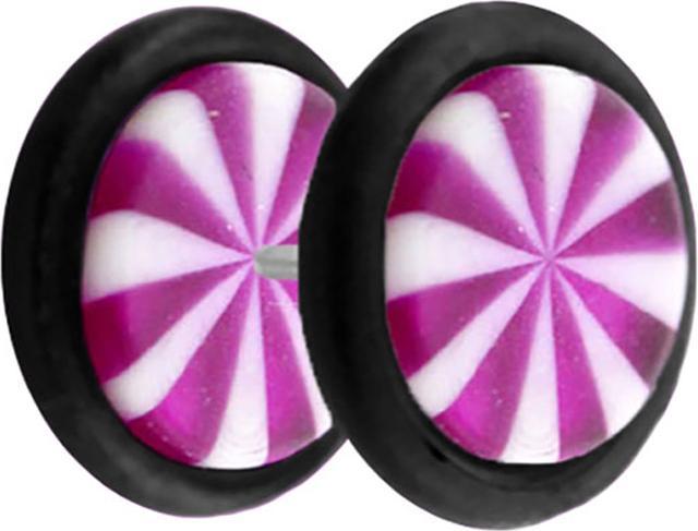 Star Piercing Fake Plug Twistet violett (Acryl, ohne Messing)