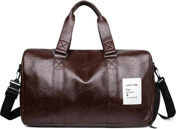Produktbild Only-Bags.Store Retro Kurze Reisetasche Sport Biker Training PU Wasserdicht Fitness Tasche