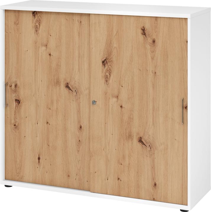 Produktbild Hammerbacher Schiebetürschrank 3OH 120cm BS Weiss/Asteiche (120 x 40 x 110 cm)