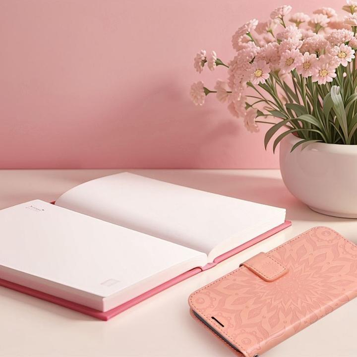 Actual product image OEM Back panel cover MEZZO Book case for IPHONE 16 mandala peach fuzz (Apple iPhone 16)