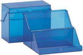 Actual product image Helit Small translucent card index box, A6 landscape, blue, empty, in translucent design, for approx. 400 (A6)