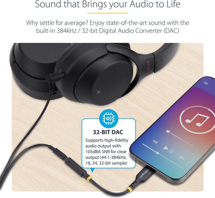 Actual product image StarTech Adap USB-C to 3.5mm Audio (M/F)