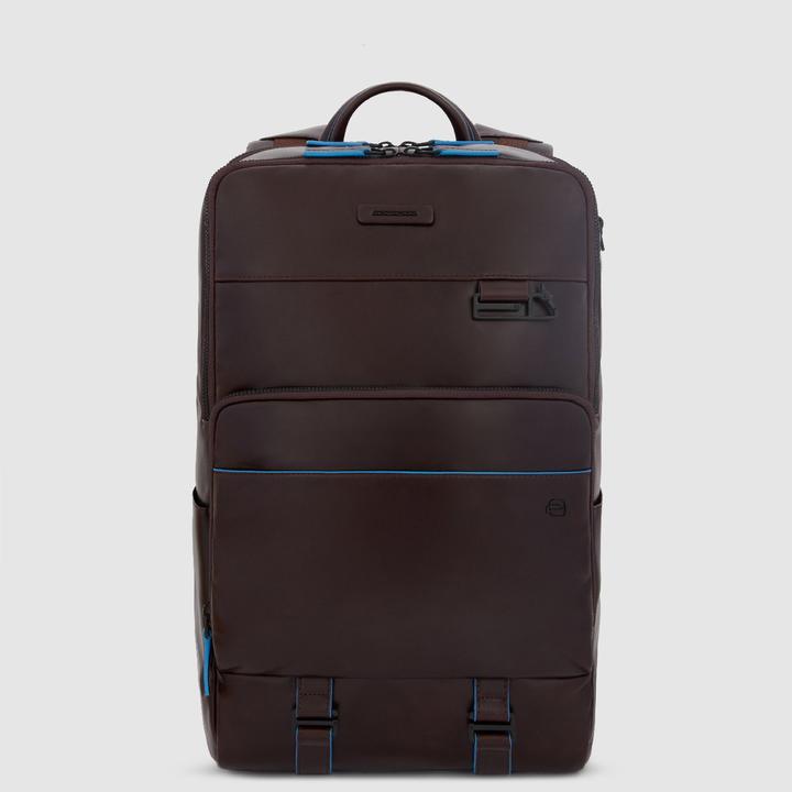 Piquadro Black Square - Lederrucksack mit Laptopfach 15.6" und Ipad-Fach (18 l)