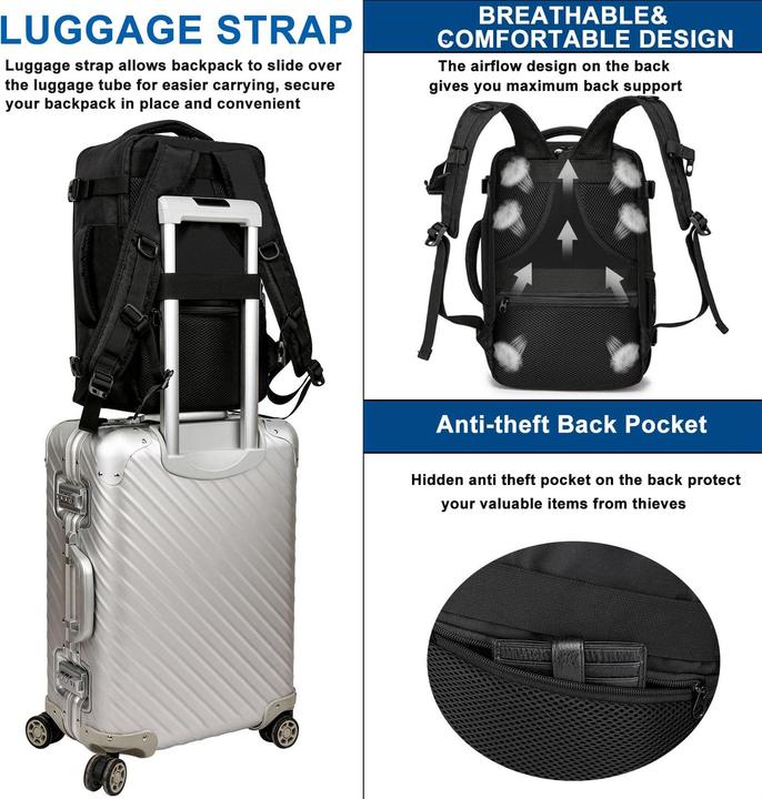 Actual product image Only-Bags.Store Hand luggage rucksack with separate one-inch computer compartment (20 l)