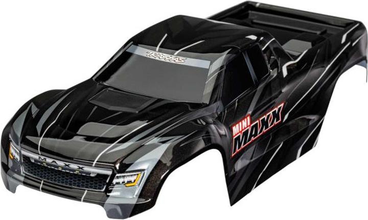 Produktbild Traxxas Karosserie schwarz mit Aufkleber & Clipless: Mini-Maxx