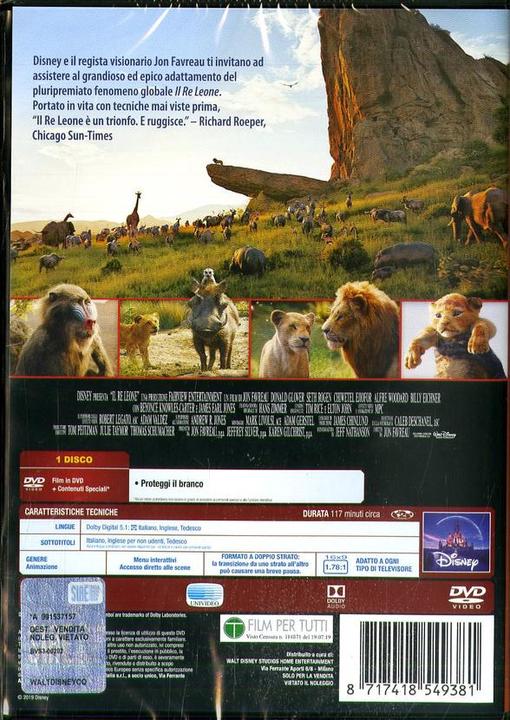 Produktbild Il Re Leone (Live Action) (DVD, 2019, Deutsch, Englisch, Italienisch)