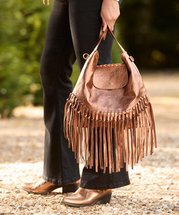 Immagine prodotto Joe Browns Borsa a tracolla in pelle scamosciata con nappe Boho