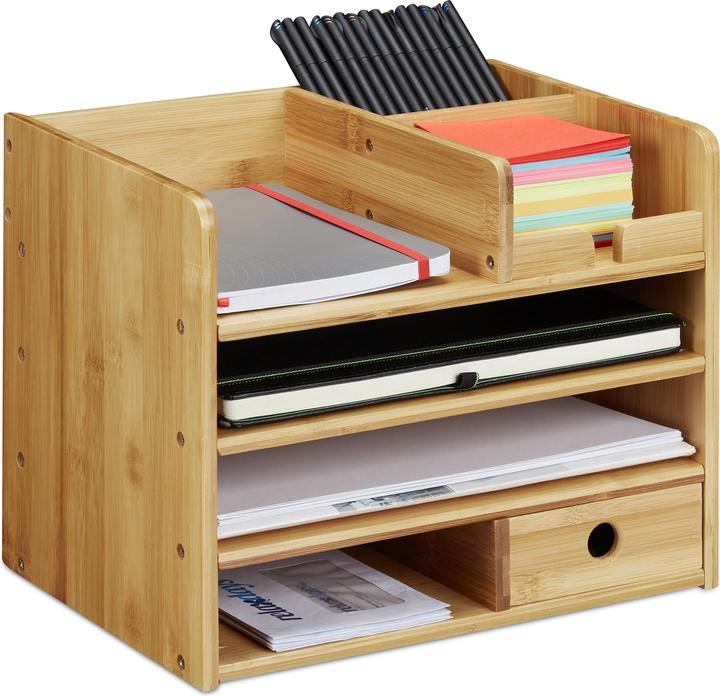 Relaxdays Organiseur de bureau, compartiments (A4)