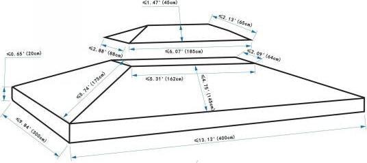 Produktbild Outsunny Ersatzdach für Metall-Pavillon (300 cm, 400 cm)
