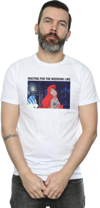 Actual product image Disney Mens The Little Mermaid Waiting For The Weekend T-Shirt (S)