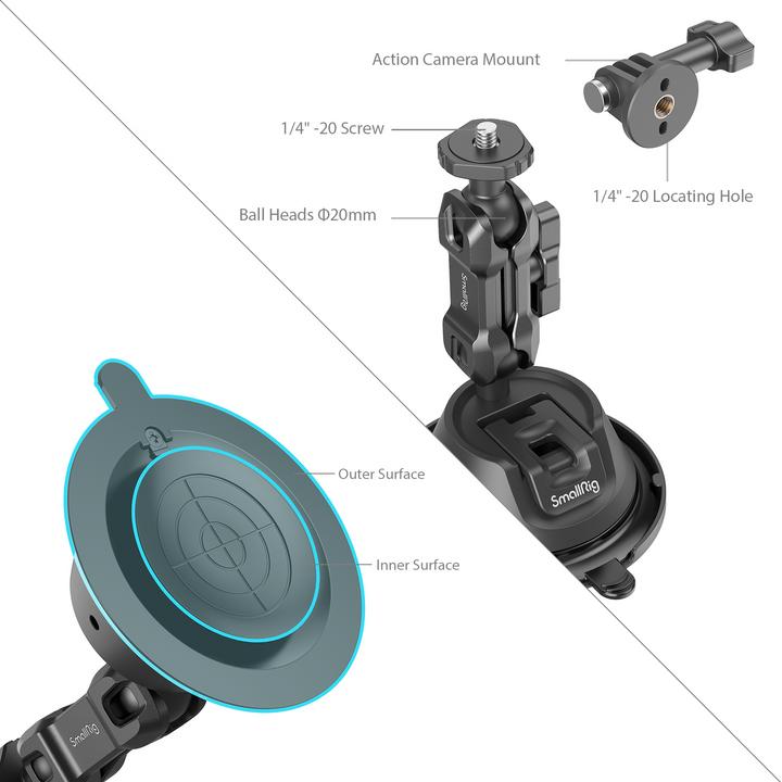 Image du produit SmallRig Support de montage de coupelle d'aspiration portable (Divers)