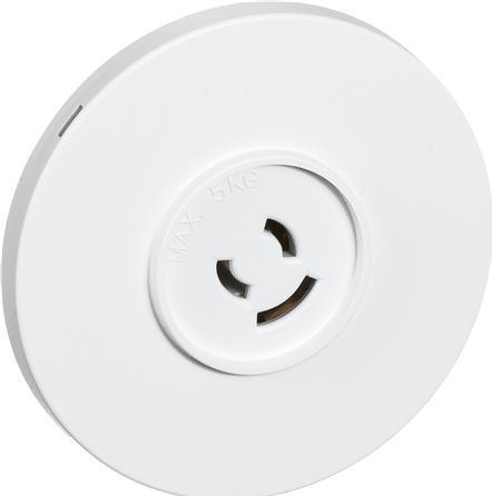 LK portalampada rotondo ø 80 mm con coperchio 2 fili + terra, bianco