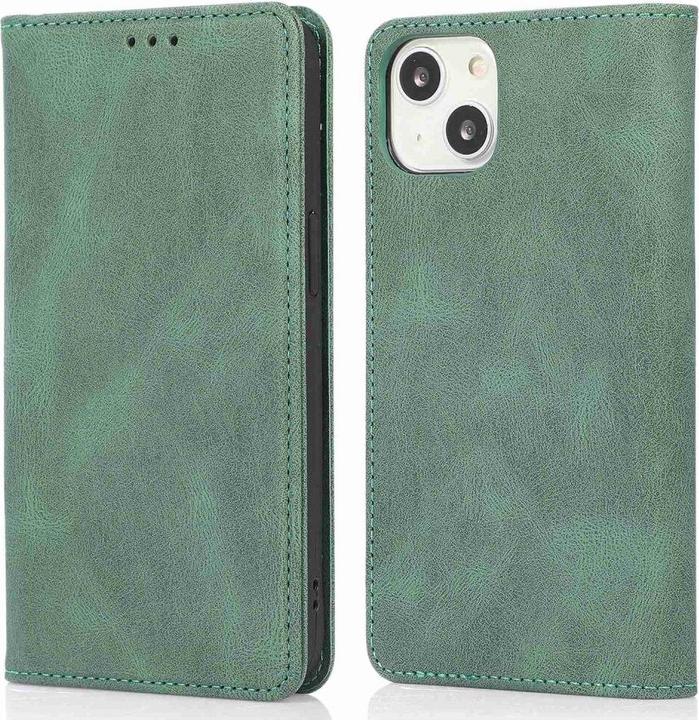 Produktbild Cover-Discount iPhone 15 Plus - Vintage Flip Case Hülle grün (Apple iPhone 15 Plus)