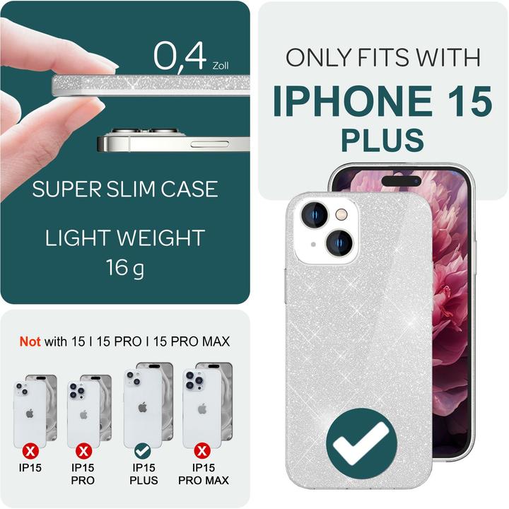 Actual product image Nalia Glitter cover (Apple iPhone 15 Plus)
