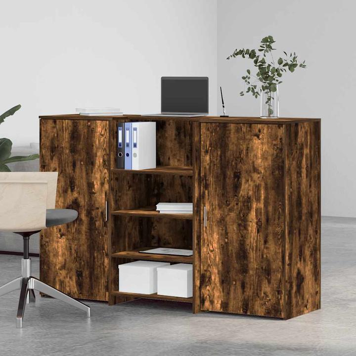 Actual product image VidaXL Reception counter smoked oak 155x50x103.5 cm wood-based reception counter