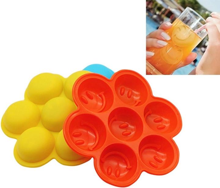 Produktbild König Design Silikon Eiswürfelform Smiley Emoji Eiswürfel Eis für Whiskey Wein Bar Party Neu