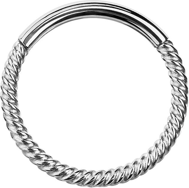 Produktbild Star Piercing Micro Segmentring klappbar geflochten silber (Chirurgenstahl 316L)