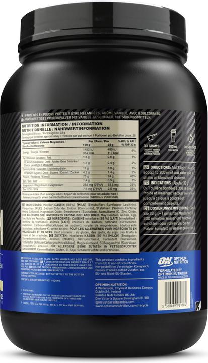 Produktbild Optimum Nutrition Gold Standard 100% Casein (Vanille, 1 Stk., 920 g)