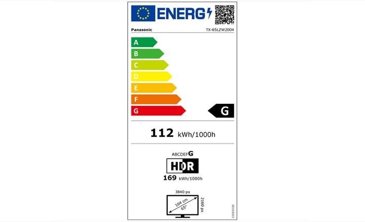 Energy Label Panasonic TX-65LZW2004 (65", OLED, 4K, 2023)