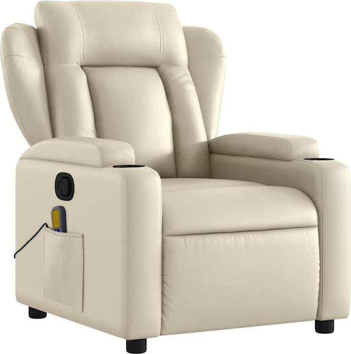 VidaXL Massagesessel Creme Kunstleder,Farbe: Creme,Material