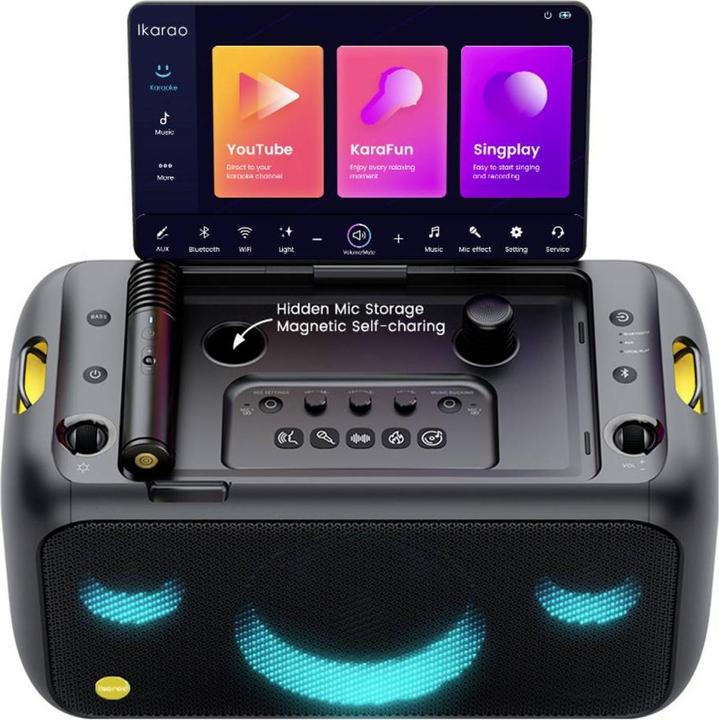 Actual product image Ikarao Karaoke box Break X1 13" screen 2 microphones, 800W