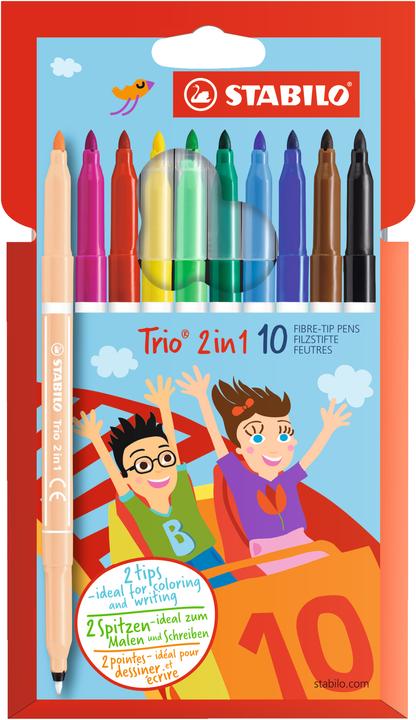 Produktbild STABILO Trio 2in1 Filzstift (Mehrfarbig, 10 x)
