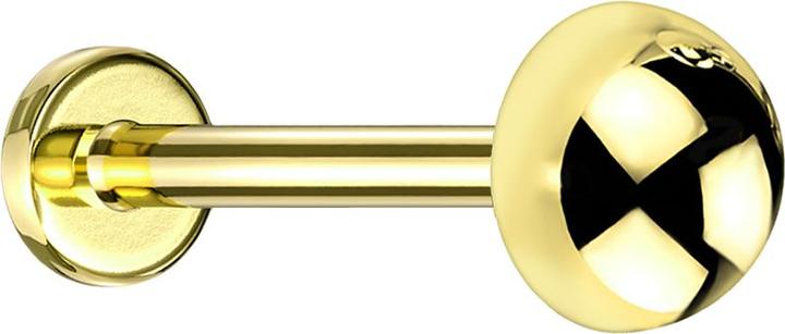 Star Piercing Micro Labret Innengewinde vergoldet Kuppel (ohne Messing, Titan G23)