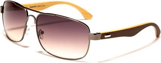 Superior Rechteckige Sonnenbrille mit Bambus