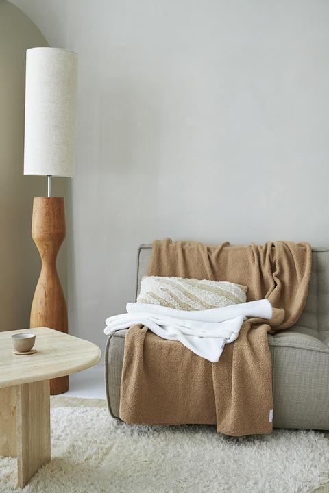 Produktbild Meyco Home bouclé plaid 130x170cm uni offwhite (95 x 170 cm)
