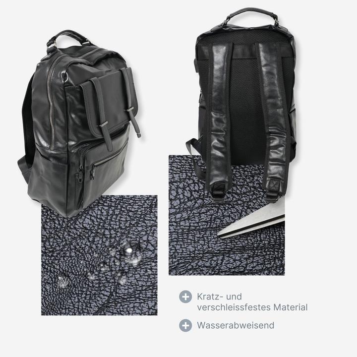 Image du produit Hermex Sac à dos pour ordinateur portable Sac à dos de jour Sac à dos d'affaires Sac à dos en cuir PU (15 l)