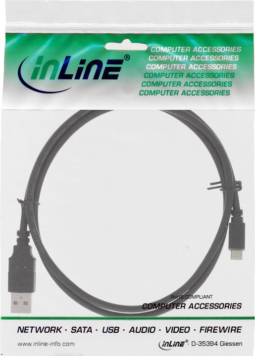 Produktbild InLine USB A – USB Micro-B (2 m, USB 2.0)