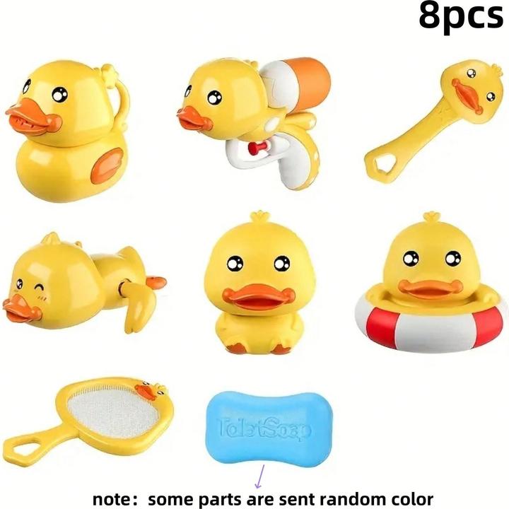 Produktbild Activity Board 8pcs/set Badezimmer Ente Spielzeug Set, Bad spielen Wasser Spielzeug, Wind-up Schwimmen Ente