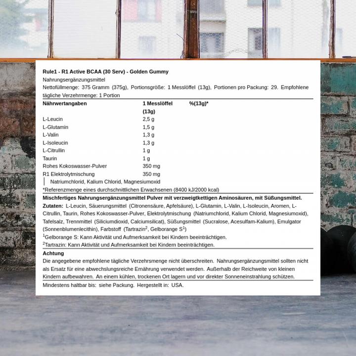 Actual product image Rule 1 R1 Active BCAA (1 pcs., 520 g)