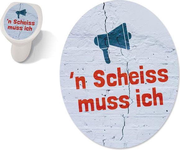 Produktbild Familie von Quast Klodeckelaufkleber - Toilet Sticker N Scheiss muss ich