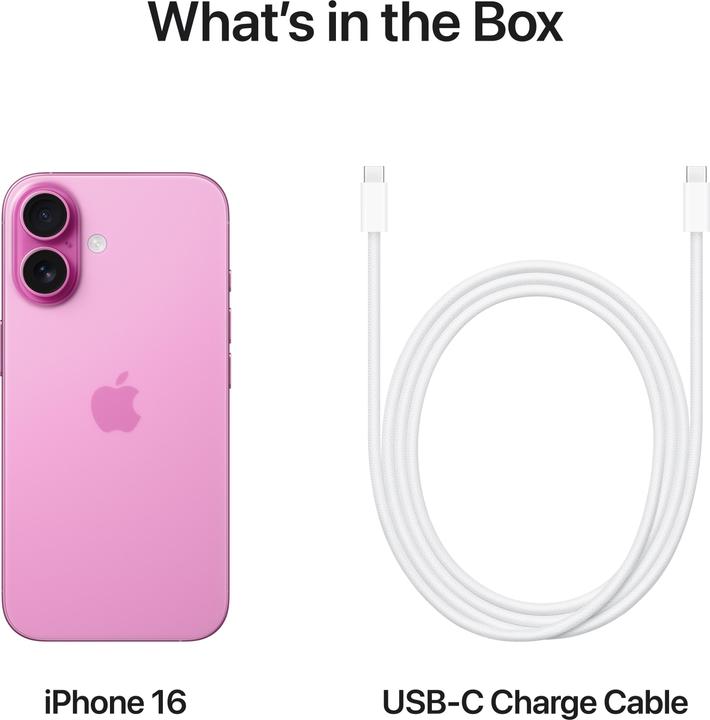 Productafbeelding Apple iPhone 16 (512 GB, Roze, 6.10", SIM + eSIM, 48 Mpx, 5G)