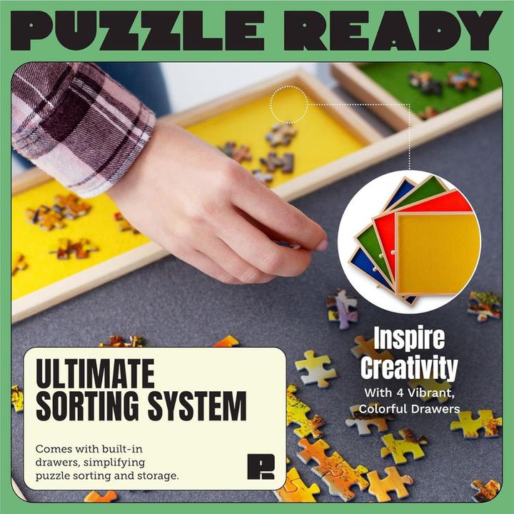 Produktbild Puzzle Ready Puzzlebrett mit bunten Schubladen (1500 Teile)