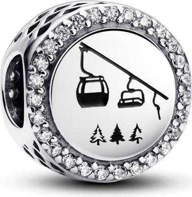 Pandora Skifahren Charm (Silber 925, Emaille)