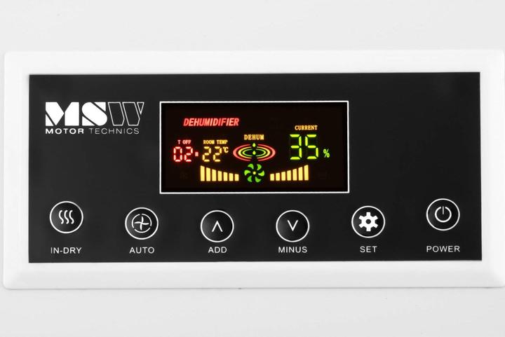 Image du produit MSW Déshumidificateur professionnel de chantier - 50 l/24 h - 70 m² - 5,5 l (70 m², 50 l/24h)